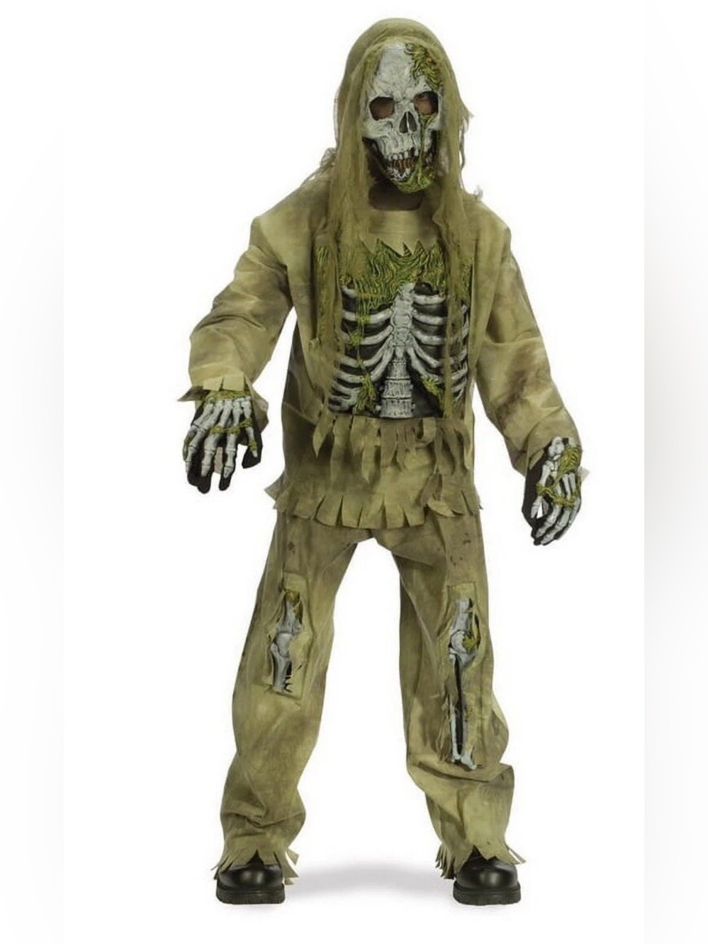 Fun World Skeleton Zombie Halloween Costume – Kids Medium 8/10